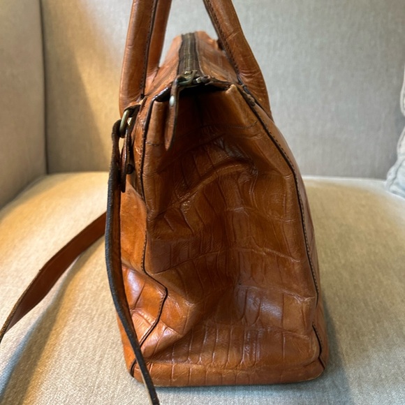 Just Campagne crocodile leather handbag with strap tan - Picture 5 of 8